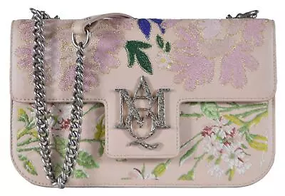 $1014.25 • Buy New Alexander Mcqueen $2,595 Embroidered Floral Leather Insignia Handbag Purse