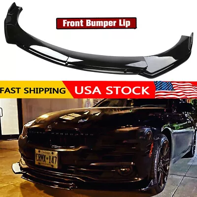 Glossy Black Front Bumper Lip Splitter Spoiler Body For E36 E46 E90 E91 E92 E93 • $59.99