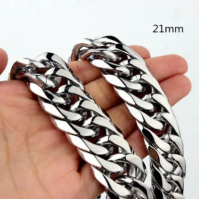 Heavy Strong Men Stainless Steel Curb Cuban Link Chain Necklace Jewelry • $6.07