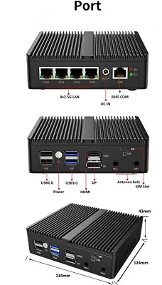 Network Firewall Appliance N100 8GB DDR5 128GB Intel I226 2.5G Mini PC Pfsense#1 • £199.99