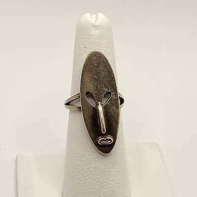 VTG Sterling Silver - MEXICO Mayan Aztec Tiki Mask Statement Ring Size 7-3/4 • $29.99