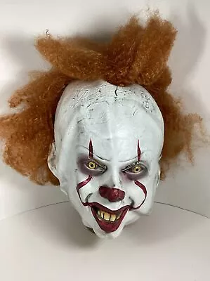 Scary Clown Latex Mask It Pennywise With Hair Cosplay Costume Halloween VGC • $13