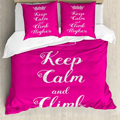 Keep Calm Duvet Cover Climb Higher Queen Crown • £32.99