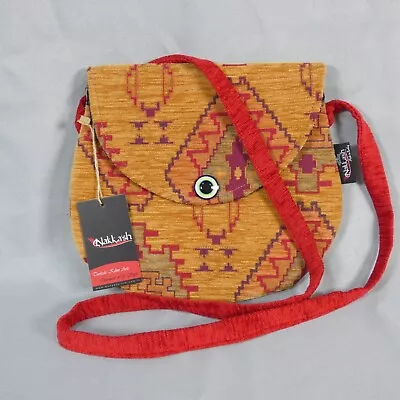 Nakkash Oval Kilim Canta Handbag Purse Turkish Rug Fabric Browns And Reds • $47.86