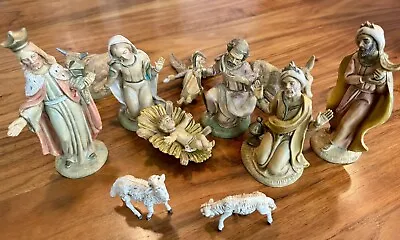 Vintage 12 Piece Plastic/Resin Christmas Nativity Set Figurines Made In Italy • $29.89
