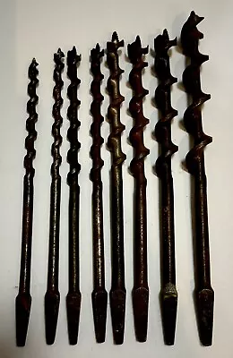 Lot Of 8 Vintage Wood Drill Auger Bits. Some Rust Used Grandpa’s Old Drill Bits • $1.99