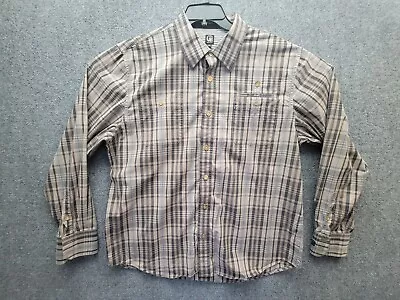 CAVI Shirt Adult 3XL Brown Button Up Long Sleeve Street Wear Hip Hop • $9.50