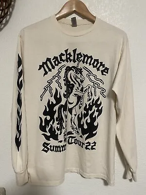 Macklemore Summer 2022 Tour Band Tee Mens Size M Beige Long Sleeve Rap Tee • $25