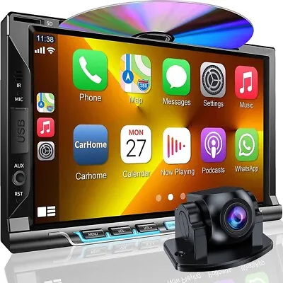 Double 2Din Car Stereo Radio CD/DVD Player 7  HD Touch Screen Car Stereo Carplay • $111.64