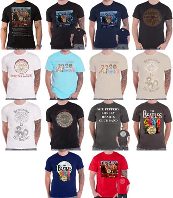£15.95 • Buy Official The Beatles T Shirt Sgt Pepper 50 Years Album Cover Band Logo New Mens