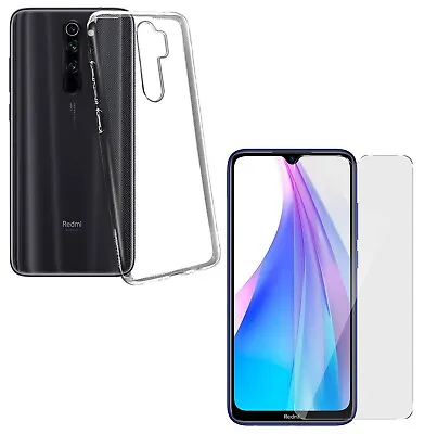 For XIAOMI REDMI NOTE 8 PRO CLEAR CASE + TEMPERED GLASS SCREEN PROTECTOR COVER • $9.69