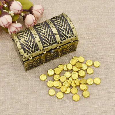 1:6 Dollhouse Miniature Treasure Chest Box Gold Coins Model Props Toys DIY Decor • $7.01