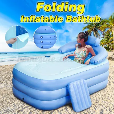 $43.04 • Buy Air Pump Inflatable Adult PVC Folding Portable Blow Up Bathtub Bath Tub Spa Warm