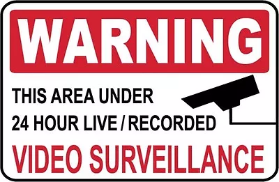 Video Surveillance Sign..+ 1 Window Decal- #PS-419 • $14.95