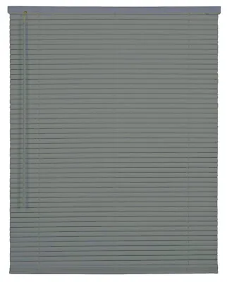 CORDLESS CHARCOAL Aluminum 1 Inch Mini Blind Choose Your Size Child Safe • $32.16