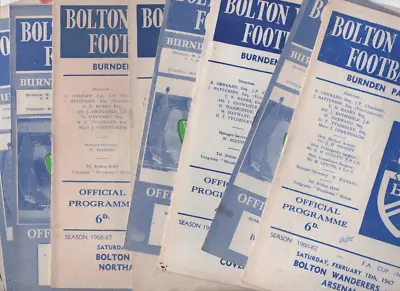 £2.25 • Buy Bolton Wanderers HOME Programmes 1950s 1960s League & Cup