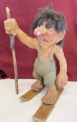 Vintage NYFORM 9.5  Latex Troll Figure With Skis & Tags - No. #122 - B7 • $24