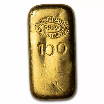 100 Gram Gold Bar - Johnson Matthey-Pauwels (Poured) • $8609.05
