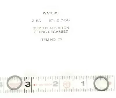 Lot Of 2 New Waters 5711017-dg O-rings Bs013 Black Viton Degassed • $12.95