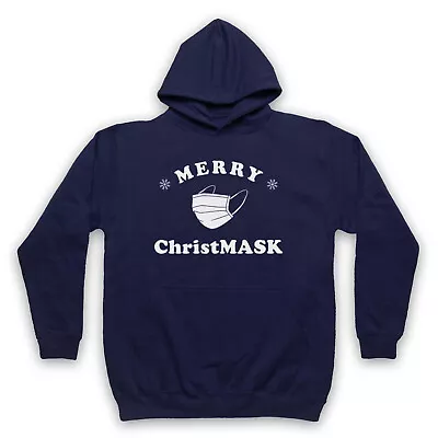 Merry Christmask Face Mask Christmas Parody Slogan Unisex Adults Hoodie • £27.99