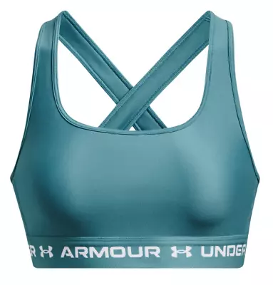 Under Armour Crossback Mid Sports Bra Womens Blue Size UK 16 #REF131 • £12.99