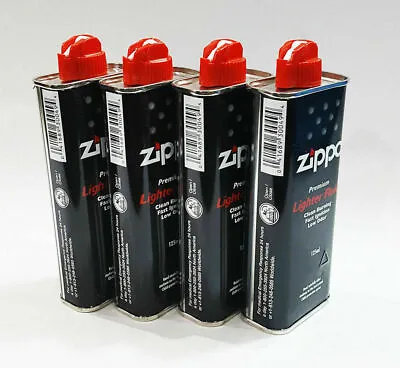 4X125ml Original Zippo Premium Lighter Fuel Fluid Tin Lighter Hand Warmer Refill • £15.99