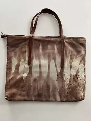 {Pre}Loved Monserat De Lucca Anthropologie DYE Leather Shoulder Tote Bag • $99.99