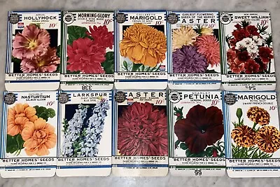 Lot Of 10 Vintage 1934  Better Homes  Flower Seed Packets Crosman Seed Co. NOS • £20.90