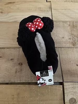 Minnie Mouse Girls Fuzzy Snuggle Toes Slipper Socks With Grippers - NEW • $10.99