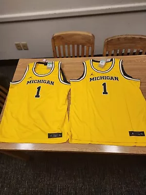 Michigan Wolverine #1 Nike Jordan Game Men's XL Basketball Jersey • $60