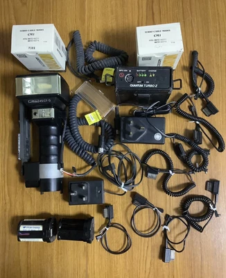 £80 • Buy Metz 45 CT-5 Flash, With Quantum Turbo Z Battery Pack & Many Leads