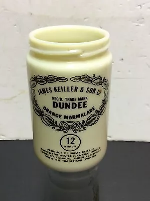 Vintage Dundee James Keiller & Son Orange Marmalade Jar Milk Glass 12oz W/o Lid • $14.58