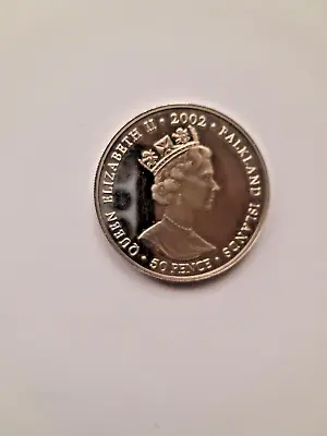 2002 Falkland Island 50 Pence Golden Jubilee With Queen  Trooping The Colour  • £12