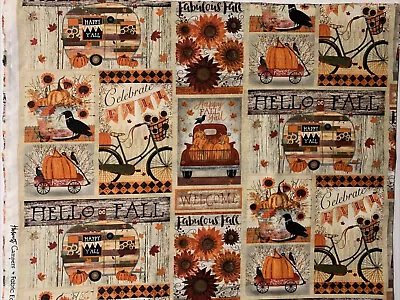 Harvest Campers Cotton Fabric 1 Yard New • $8.50