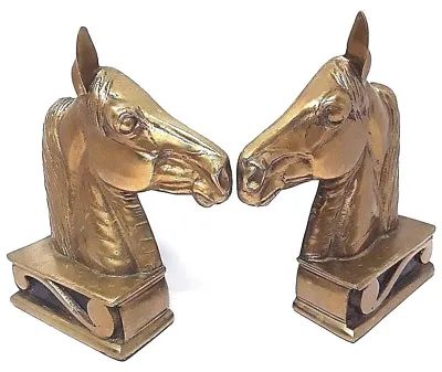 VA METALCRAFTERS 1954 Vintage Brass Horse Bookends  The Stallion  - Set Of 2 • $75