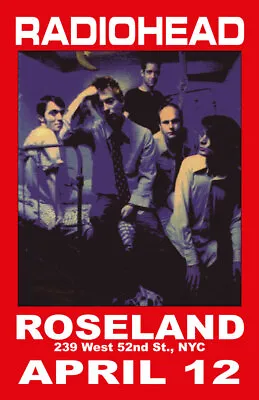 $13.99 • Buy Radiohead Replica 1996 Concert Poster