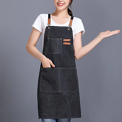 Waxed Canvas Tool Work Shop Apron Heavy Duty Woodworking Chef Workshop Unisex AU • $24.68