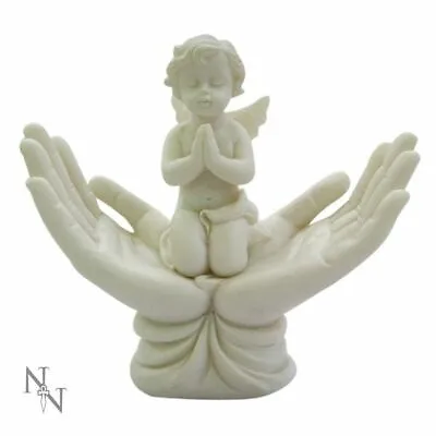 Heavens Baby Angel Ornament In Open Hands Statue Memorial Garden Figurine New • £8.99