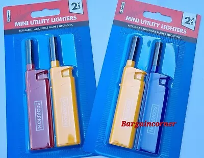 Electronic Candle Lighter Refillable Adjustable Flame Kitchen Utility Lighters • £4.98