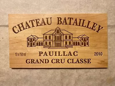 1 Rare Wine Wood Panel Chateau Batailley Pauillac Vintage CRATE BOX SIDE 3/24 15 • $8.95