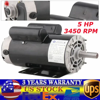 5 HP 7/8'' Air Compressor Electric Motor 230V 22A 56HZ Frame CW/CCW Rotation • $179.55