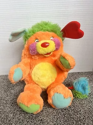 Popples Plush Orange Fur PUZZLE Popple Stuffed Animal Vintage 1980's • $34