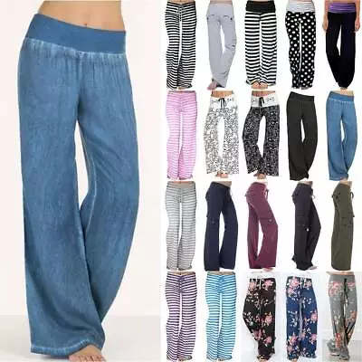 $32.59 • Buy Lady Loose Wide Legs Trousers Yoga Palazzo Casual Baggy Harem Pants Lounge Wear