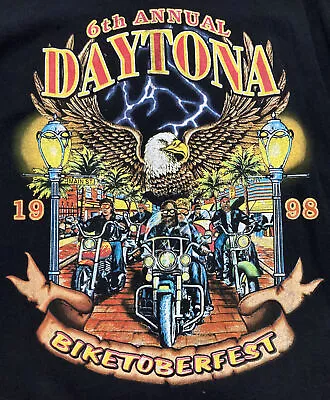 XL Vintage 1998 Daytona Beach Biketoberfest 6 Biker Shirt RARE • $29.99