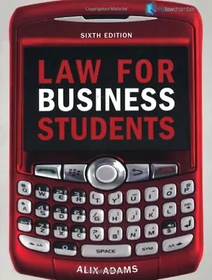 Law For Business Students By Ms Alix Adams. 9781408225455 • £3.50