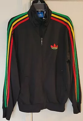 Adidas Firebird Mens Medium Rasta Reggae Tracksuit Jacket Track Top Vintage Rare • $125