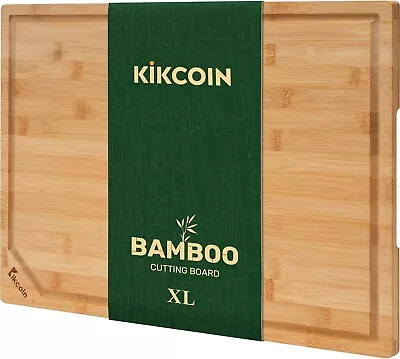 Bamboo Cutting Boards For Kitchen Extra Large Wood Cutting Board With Deep US • $18.99