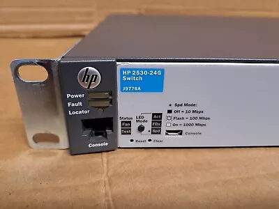 HP 2530-24G J9776A 24 Port Gigabit Network Switch Rack Mount Ears-power Cable • £59.99