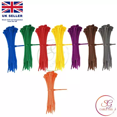 Nylon Plastic Cable Ties Long And Wide Extra Large Zip Ties Coloured Strong Ties • £1.99