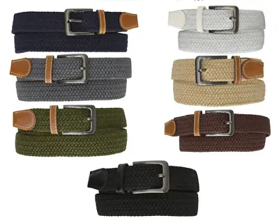 Wide Men's Elastic Stretch Belt Metal Buckle Belt Casual Golf Belt Small To XL • $9.95